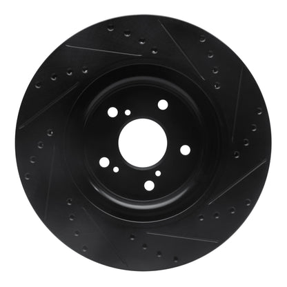 R1 Concepts R1 20-22 Honda CR-V Front Left Drilled & Slotted Black Brake Rotor