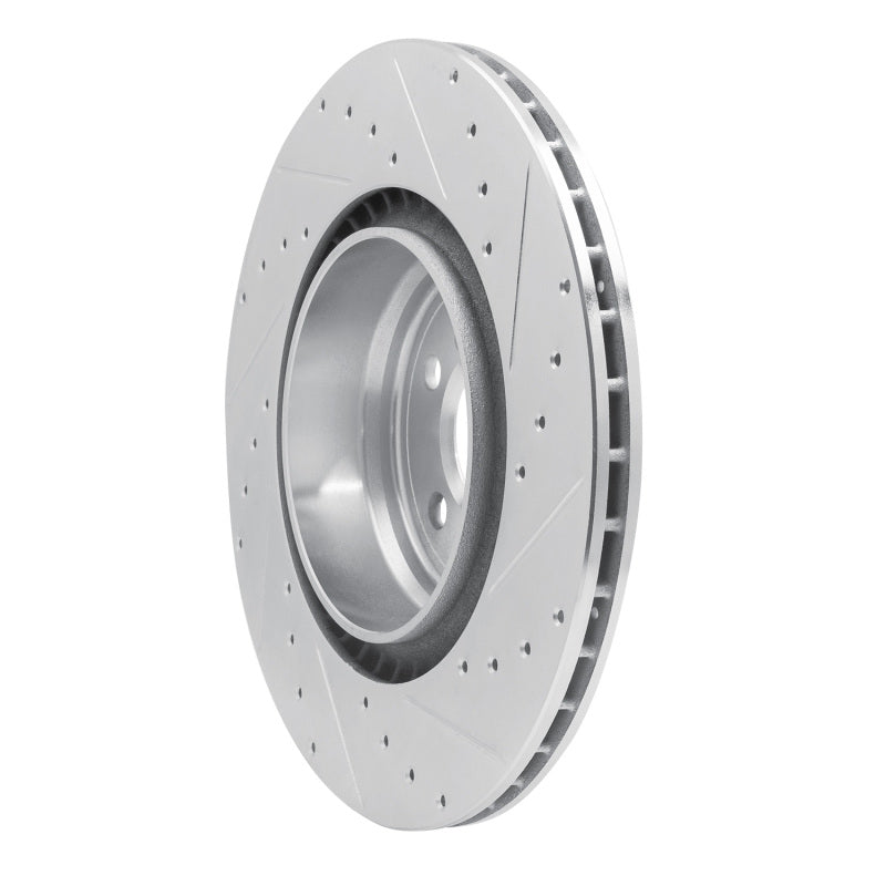 R1 Concepts R1 09-19 BMW 750LI Rear Left Drilled & Slotted Silver Brake Rotor