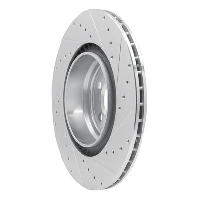 R1 Concepts R1 09-19 BMW 750LI Rear Left Drilled & Slotted Silver Brake Rotor