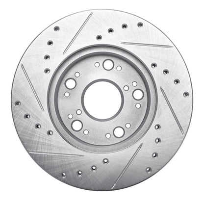 R1 Concepts R1 90-90 Lexus LS400 Front Right Drilled & Slotted Silver Brake Rotor