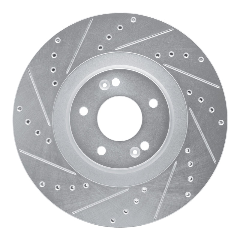 R1 Concepts R1 20-25 Hyundai Palisade Front Left Drilled & Slotted Silver Brake Rotor