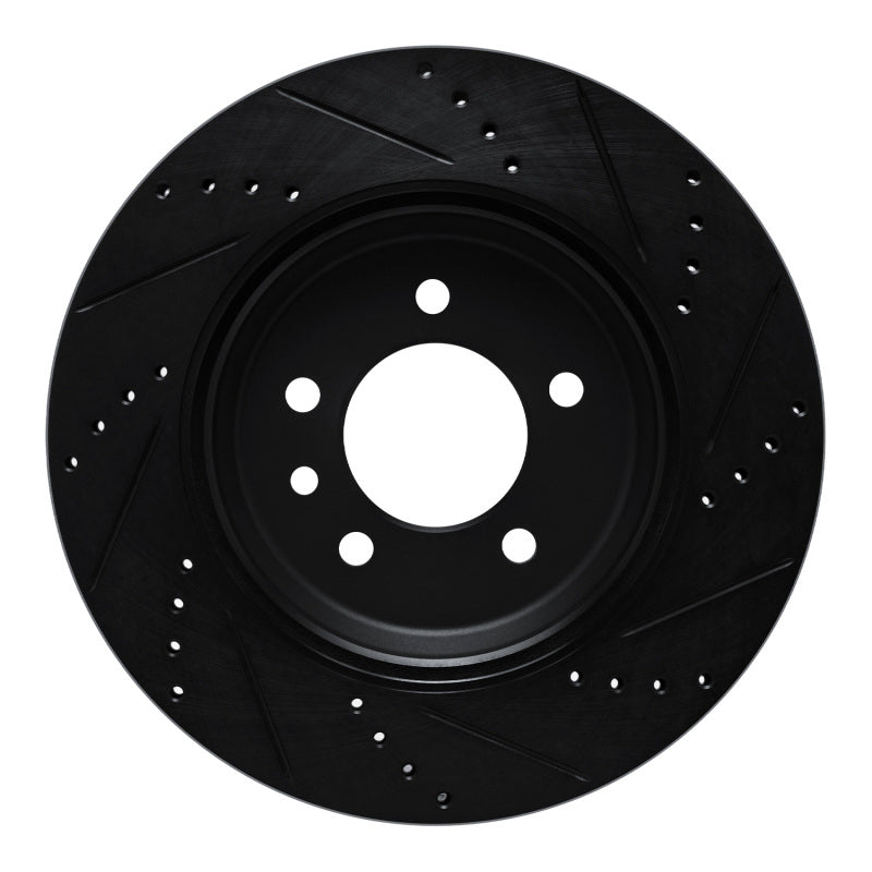 R1 Concepts R1 20-25 Land Rover Defender 110 Rear Left Drilled & Slotted Black Brake Rotor