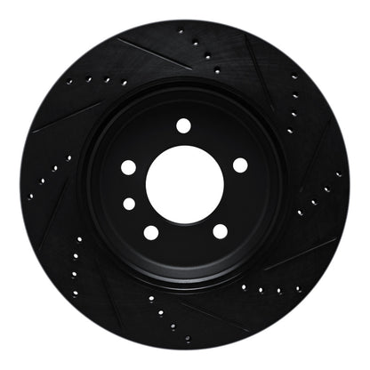 R1 Concepts R1 20-25 Land Rover Defender 110 Rear Left Drilled & Slotted Black Brake Rotor