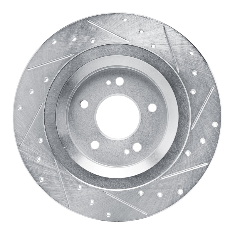 R1 Concepts R1 22-25 Hyundai SANTA FE Rear Left Drilled & Slotted Silver Brake Rotor