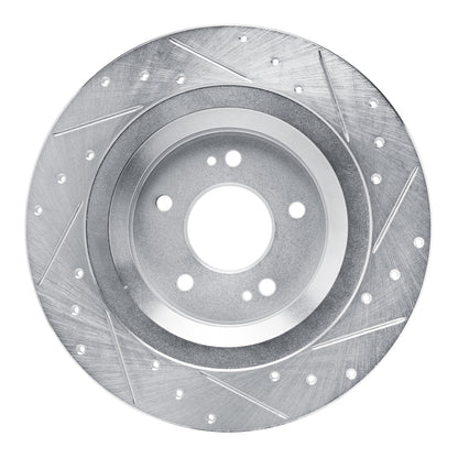 R1 Concepts R1 22-25 Hyundai SANTA FE Rear Left Drilled & Slotted Silver Brake Rotor