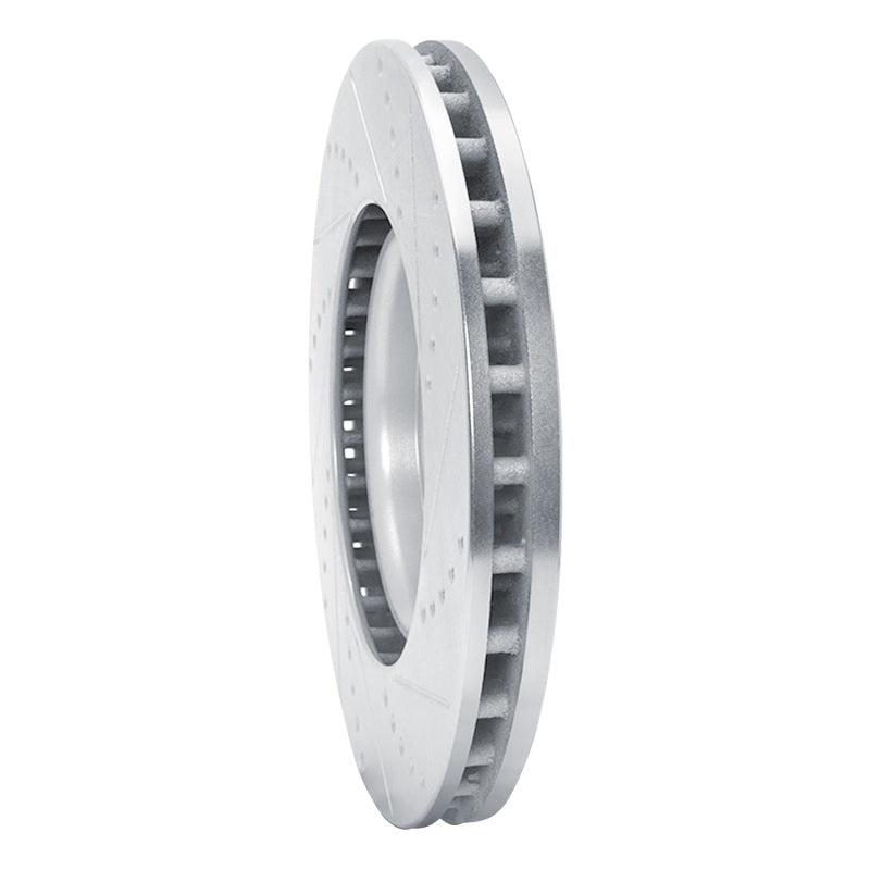 R1 Concepts R1 03-06 Mitsubishi Lancer Front Left Drilled & Slotted Silver Brake Rotor
