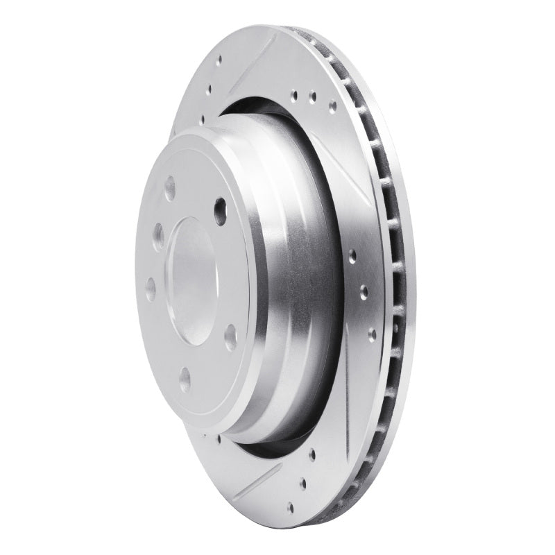 R1 Concepts R1 96-03 BMW 530I Rear Left Drilled & Slotted Silver Brake Rotor