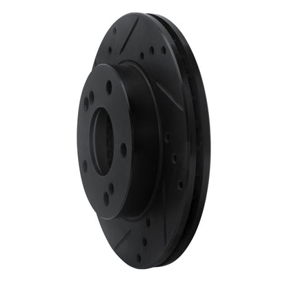 R1 Concepts R1 96-98 Nissan 240SX Front Left Drilled & Slotted Black Brake Rotor