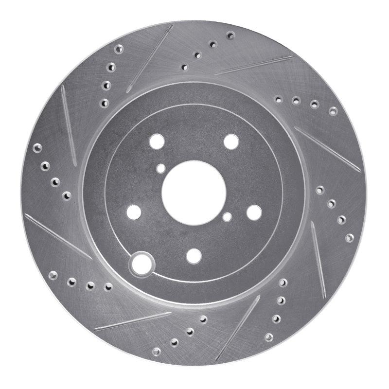 R1 Concepts R1 18-25 Subaru WRX STI Rear Right Drilled & Slotted Silver Brake Rotor