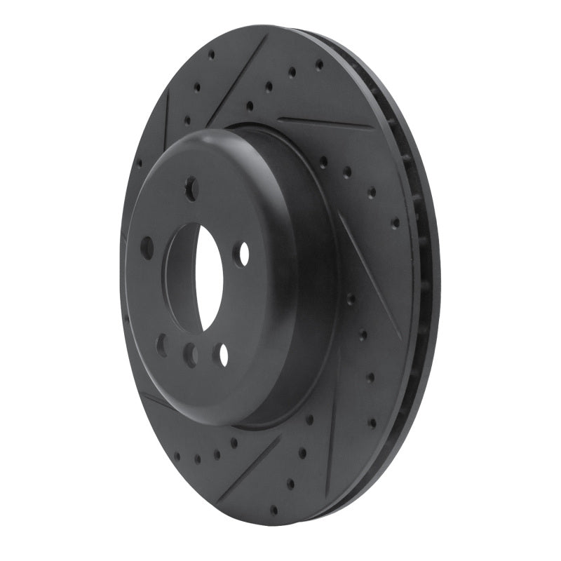 R1 Concepts R1 13-21 BMW 330I xDrive Sedan Rear Left Drilled & Slotted Black Brake Rotor