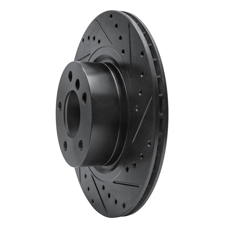 R1 Concepts R1 11-18 BMW X3 Rear Right Drilled & Slotted Black Brake Rotor