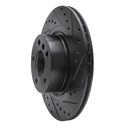 R1 Concepts R1 11-18 BMW X3 Rear Right Drilled & Slotted Black Brake Rotor