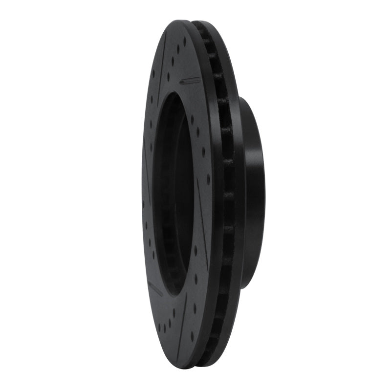 R1 Concepts R1 90-91 Audi 90 Quattro Front Right Drilled & Slotted Black Brake Rotor