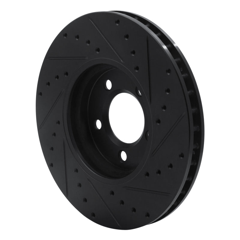 R1 Concepts R1 00-06 Ford Thunderbird Front Left Drilled & Slotted Black Brake Rotor