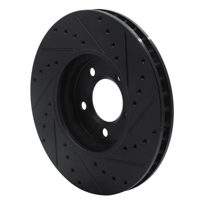 R1 Concepts R1 00-06 Ford Thunderbird Front Left Drilled & Slotted Black Brake Rotor