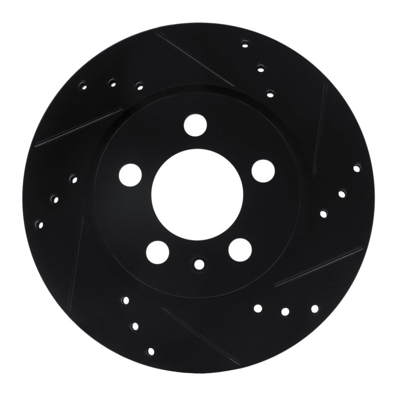 R1 Concepts R1 00-06 Audi TT Quattro Rear Right Drilled & Slotted Black Brake Rotor