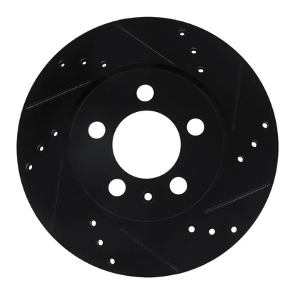 R1 Concepts R1 00-06 Audi TT Quattro Rear Right Drilled & Slotted Black Brake Rotor