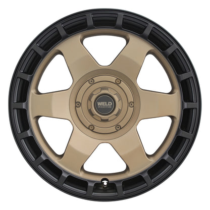 Weld Off-Road Ridge 20x9 - 8x165.1 BP - ET0 - 125.1mm CB - Satin Bronze Wheel (Black Ring)