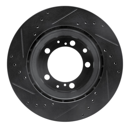 R1 Concepts R1 87-97 Porsche 944 Except Turbo Rear Right Drilled & Slotted Black Brake Rotor