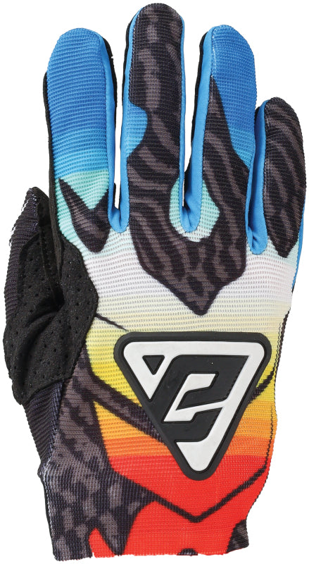 Answer Aerlite Drip Gloves Black/White/Rainbow Youth - XS