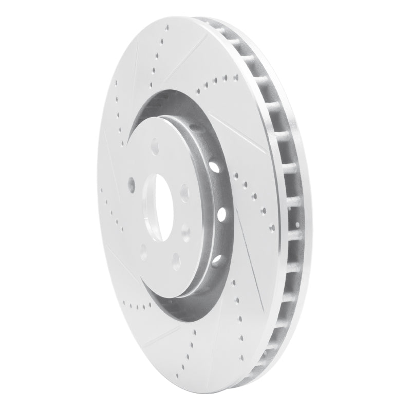 R1 Concepts R1 2009-2015 Cadillac CTS Front Left Drilled & Slotted Silver Brake Rotor