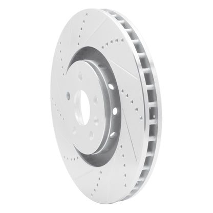 R1 Concepts R1 2009-2015 Cadillac CTS Front Left Drilled & Slotted Silver Brake Rotor