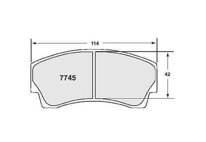 PFC 7745.01.16.44 REAR BRAKE PADS RACE 01 CMPD 16MM D2 / K-SPORT 4-PISTON & 6-PISTON