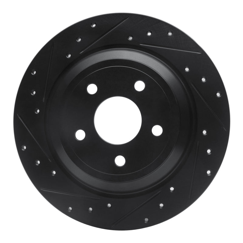 R1 Concepts R1 16-25 Ford Escape Rear Left Drilled & Slotted Black Brake Rotor