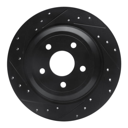 R1 Concepts R1 16-25 Ford Escape Rear Left Drilled & Slotted Black Brake Rotor