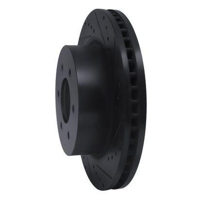 R1 Concepts R1 16-24 Nissan Titan XD Front Right Drilled & Slotted Black Brake Rotor
