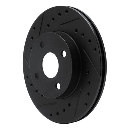 R1 Concepts R1 92-95 Toyota Paseo Front Left Drilled & Slotted Black Brake Rotor
