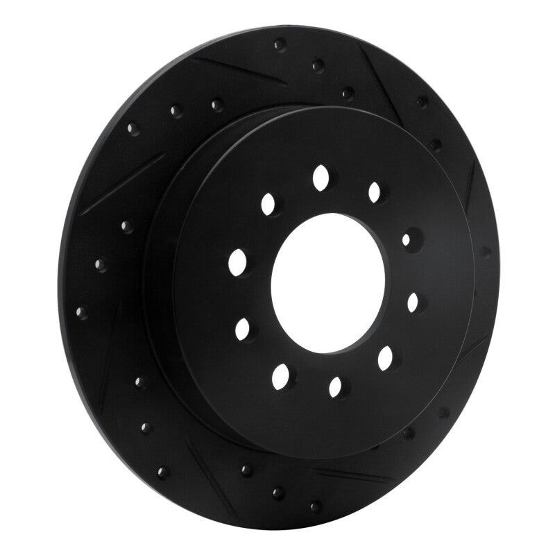 R1 Concepts R1 07-08 Hyundai Tiburon Rear Right Drilled & Slotted Black Brake Rotor