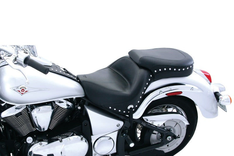 Mustang Motorcycle Mustang 06-21 Kawasaki Vulcan 900 Classic, Custom Standard Touring 1PC Seat w/Studs - Black