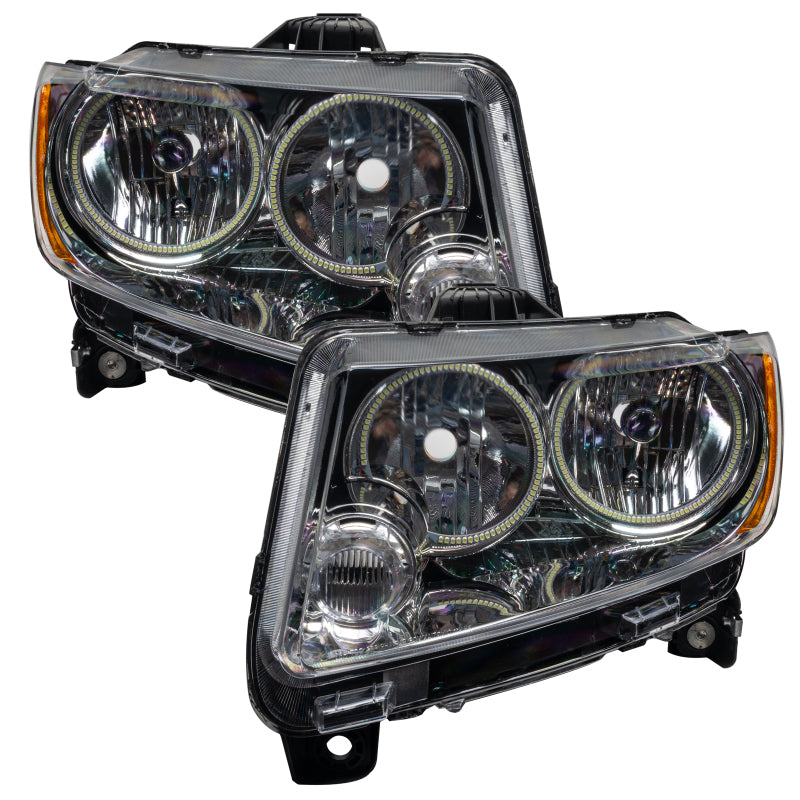 ORACLE Lighting Oracle 11-13 Jeep Grand Cherokee Pre-Assembled Halo Headlights (Non HID) Chrome - Red