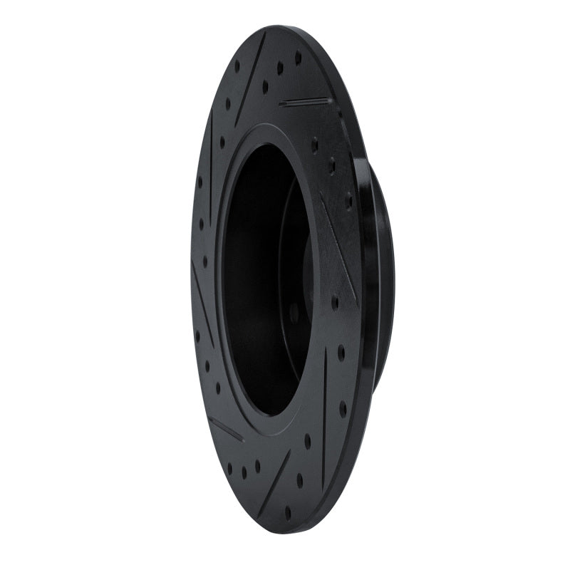 R1 Concepts R1 84-85 Nissan 300ZX Rear Right Drilled & Slotted Black Brake Rotor