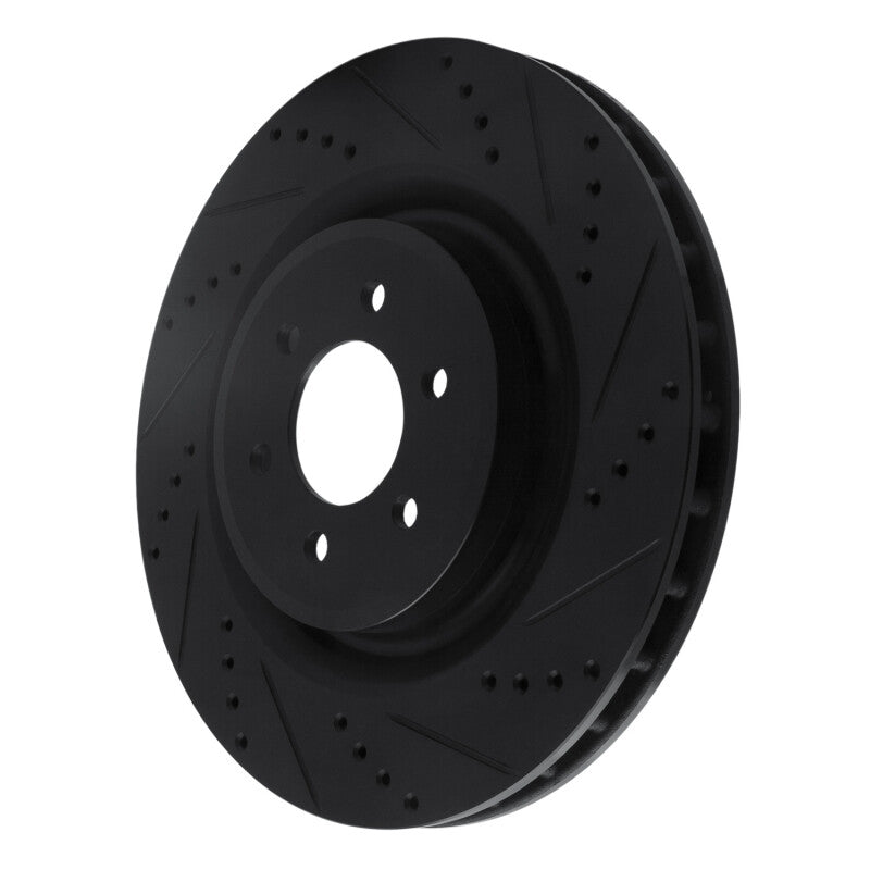R1 Concepts R1 03-17 Dodge Viper Rear Right Drilled & Slotted Black Brake Rotor