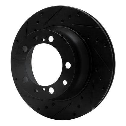R1 Concepts R1 87-97 Porsche 944 Except Turbo Rear Left Drilled & Slotted Black Brake Rotor