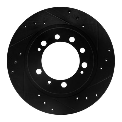 R1 Concepts R1 83-89 Chrysler Conquest Rear Right Drilled & Slotted Black Brake Rotor