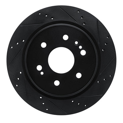 R1 Concepts R1 19-25 Cadillac Escalade ESV Rear Right Drilled & Slotted Black Brake Rotor