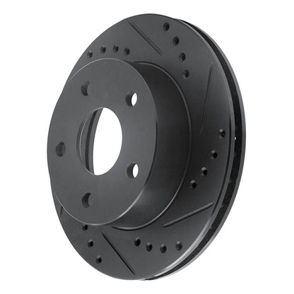 R1 Concepts R1 90-97 Ford AEROSTAR Left Front Drilled & Slotted Black Brake Rotor
