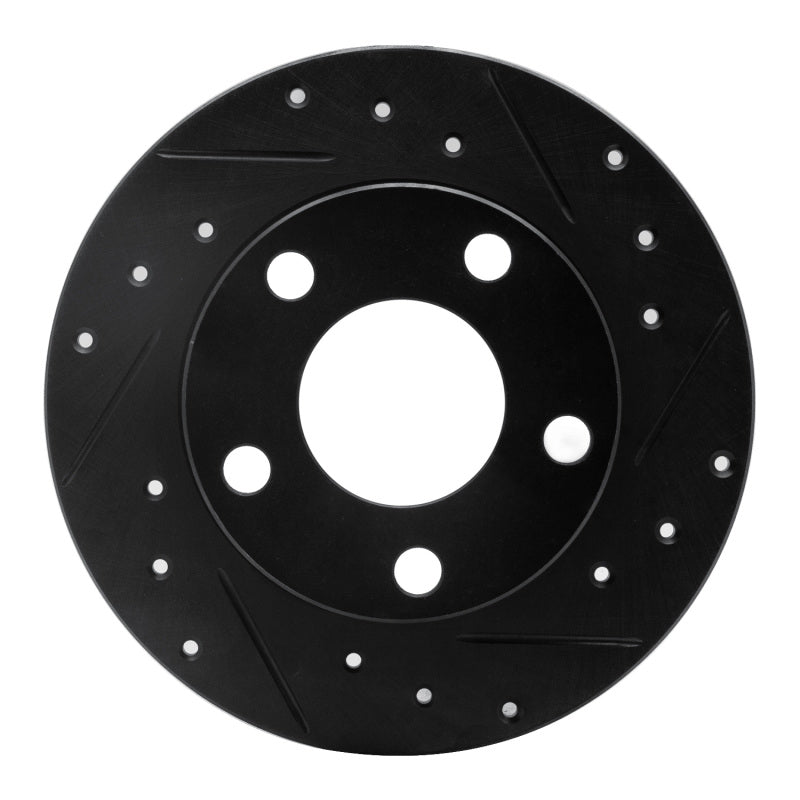R1 Concepts R1 98-01 Audi A6 Quattro Rear Right Drilled & Slotted Black Brake Rotor