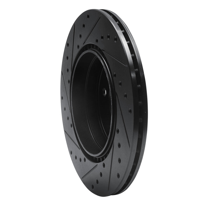 R1 Concepts R1 93-02 Mercedes-Benz SL600 Rear Right Drilled & Slotted Black Brake Rotor