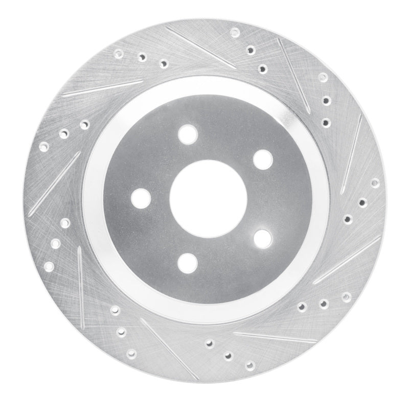 R1 Concepts R1 04-07 Ford Freestar Rear Right Drilled & Slotted Silver Brake Rotor
