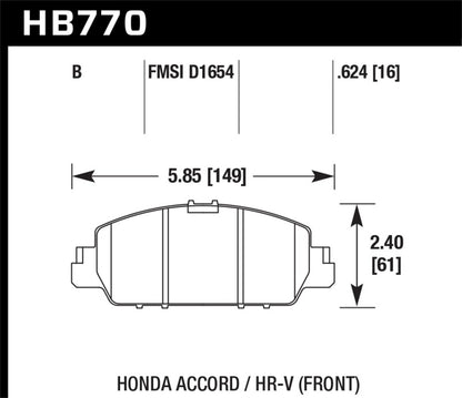 Hawk Performance Hawk 13-17 Honda Accord HPS 5.0 Front Brake Pads