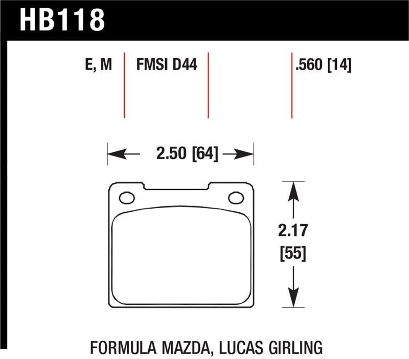 Hawk Performance Hawk 1978 Volvo 242 Black Race Front Brake Pads