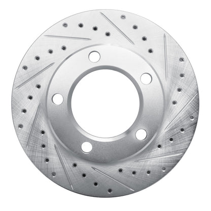 R1 Concepts R1 80-93 Dodge Ramcharger 4WD Front Right Drilled & Slotted Silver Brake Rotor