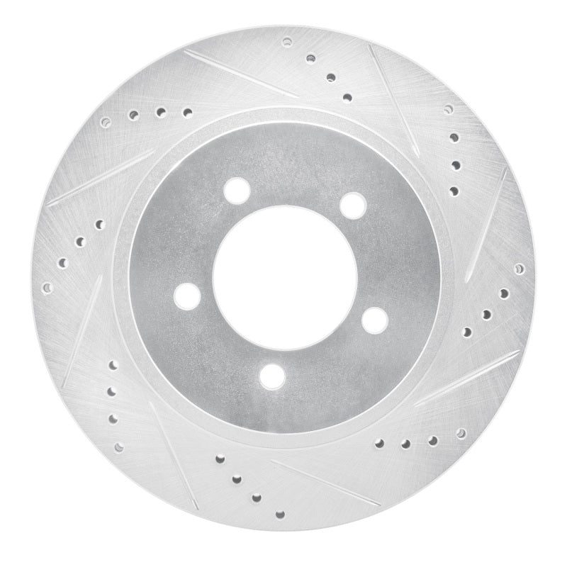 R1 Concepts R1 02-05 Ford Explorer Front Right Drilled & Slotted Silver Brake Rotor