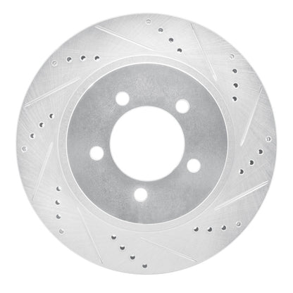 R1 Concepts R1 02-05 Ford Explorer Front Right Drilled & Slotted Silver Brake Rotor