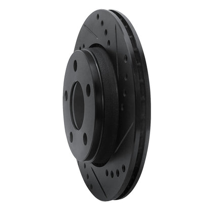 R1 Concepts R1 85-91 Audi 200 Quattro Rear Right Drilled & Slotted Black Brake Rotor