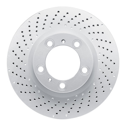 DFC 09-23 Porsche 718 Cayman Left Front Drilled GeoSPEC Coated Rotor